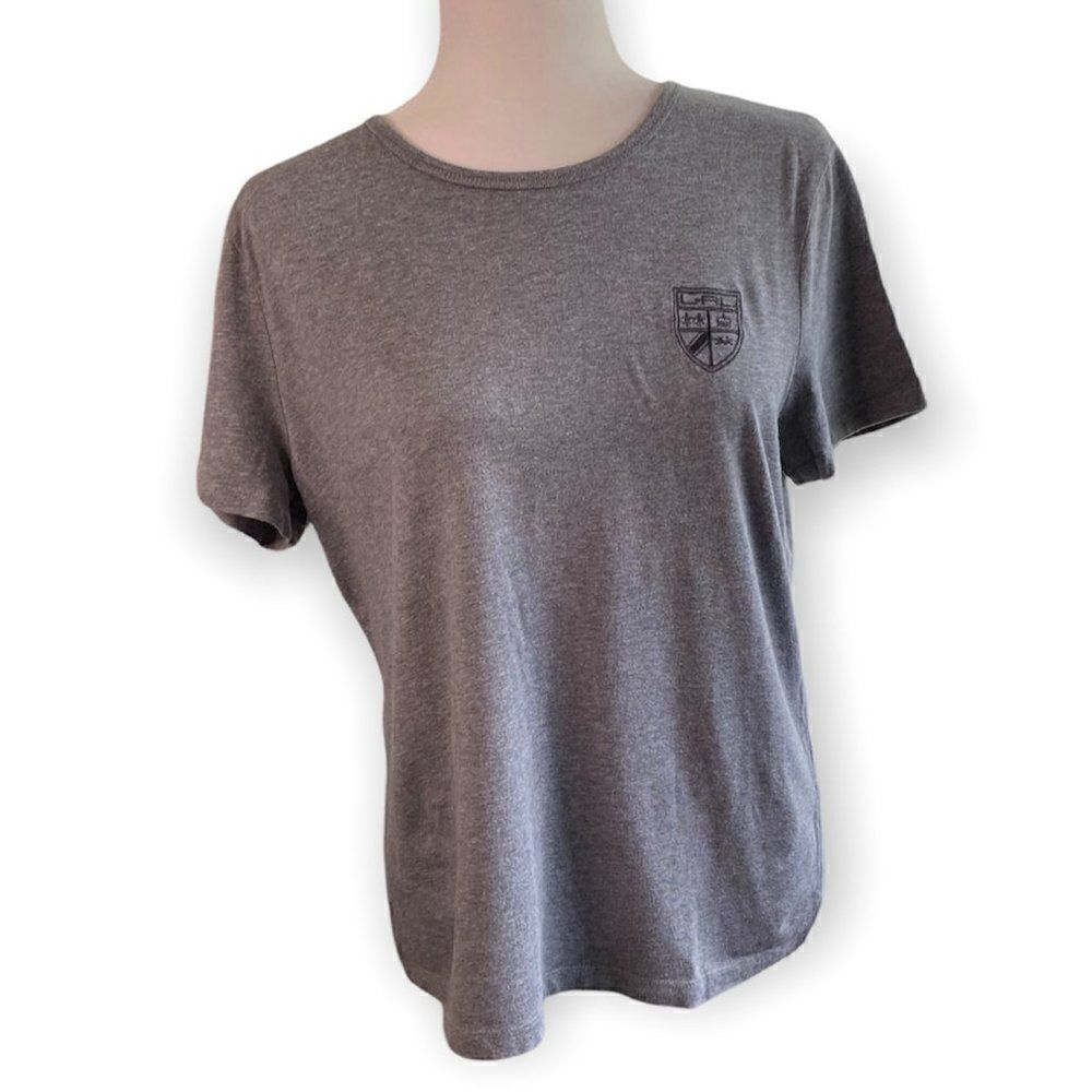 Lauren Ralph Lauren Gray Embroidered Logo T-Shirt Preppy  SZ L